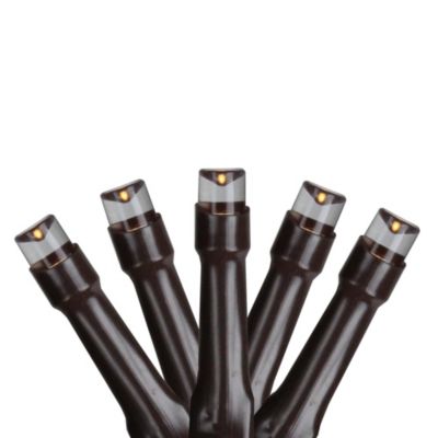 Sienna 10 Battery Operated White LED Wide Angle Christmas Lights - 3.5 ft Brown Wire