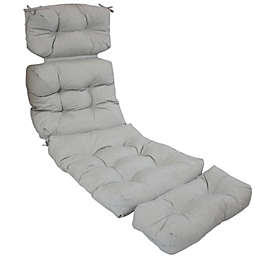 Outdoor Replacement Cushion for Backyard Patio Lounge Chair Tufted Olefin Gray