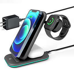 Kitcheniva 3 in 1 Qi Wireless Charger Stand Magnetic For Samsung