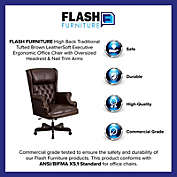 Flash Furniture Brown High Back Leather Chair