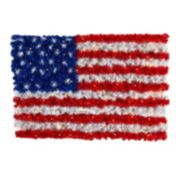 Nearly Natural Modern Indoor Outdoor Decorative "American Flag" Wall Panel with 100 Warm LED Lights - 3' x 2', Red, White, and Blue