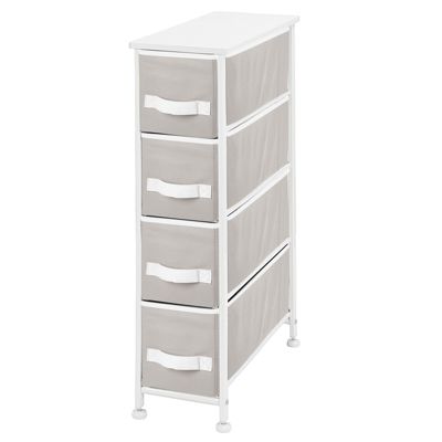 mDesign Narrow Dresser Storage Organizer Tower, 4 Drawers