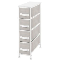 mDesign Narrow Dresser Storage Organizer Tower, 4 Drawers