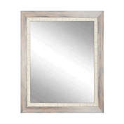 BrandtWorks weathered Beach Wall Mirror with 3" Wooden Frame and Inner Distressed White Border - 32" x 41"