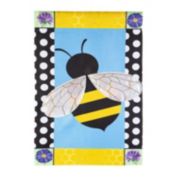 Evergreen Bee with a Border Garden Applique Flag 12.5 x 18 Inches Indoor Outdoor Decor