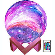 Link Galaxy Lamp Moon Lamp Night Light 3D 16 LED Colors 5.9&quot; Touch Control With Remote Control