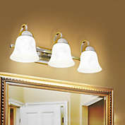 Slickblue 3-Light LED Bath Vanity Light with Alabaster Glass Dimmable