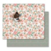 JumpOff Jo - Large Waterproof Foam Padded Play Mat for Infants, Babies, Toddlers, Play & Tummy Time, Foldable Mat, 70 in. x 59 in. - Love Blossoms