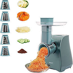 Electric Cheese Grater, Cheese Grater Electric, One-Touch Control Electric Grater Machine for Vegetable, Fruits, Potato, Electric Cheese Shredder, Salad Maker with 5 Free Attachments, Green