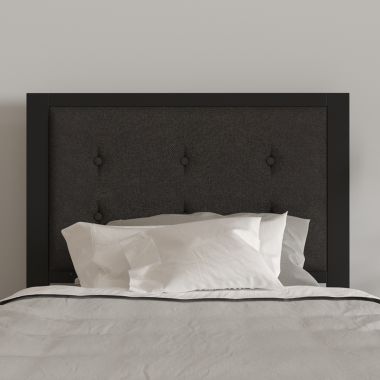 Merrick Lane Camden Twin Size Headboard Black Fabric Upholstered Button Tufted Headboard With Metal Frame and Adjustable Rail Slots. View a larger version of this product image.