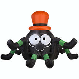 Gemmy Animated Airblown Spider w/ Orange Hat Giant, 6 ft Tall, Multicolored