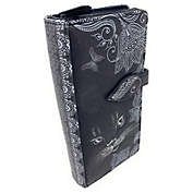 Shagwear Shadow Cat Large Black Zipper Wallet