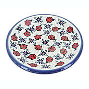 Blue Rose Polish Pottery A114 Andy Dessert Plate
