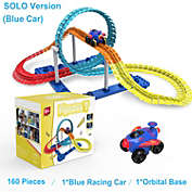Robotime DIY Magic Racing Car Play  Set - Assembled Racing Track - Boys Car Set - Gift For Kids - Solo-Blue Car