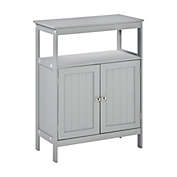 Kleankin Freestanding Modern Bathroom Storage Cabinet, with Doors and Open Shelf, Bathroom Organizer Furniture, Grey