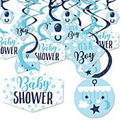 Big Dot of Happiness It&#39;s a Boy - Blue Baby Shower Hanging Decor - Party Decoration Swirls - Set of 40