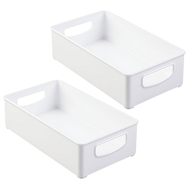 mDesign Small Plastic Kitchen Storage Container Bin with Handles, 2 Pack. View a larger version of this product image.