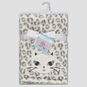Baby Gear Kitty Face Leopard Lovey Sharpa Baby Blanket for Girl Comforting Plush Microfibers Size 30x40