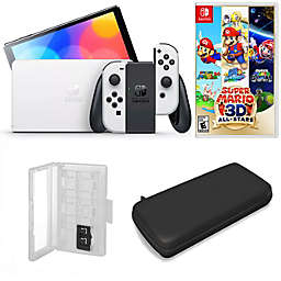 Nintendo Switch OLED in White with Super Mario 3D All Stars and Accessories