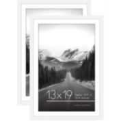 Americanflat 13x19 Picture Frame with Mat for 11x17, White, 2 Pack