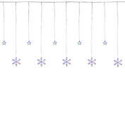 Northlight 250 Multi-Color LED Star and Snowflake Window Curtain Christmas Lights - 16ft Clear Wire