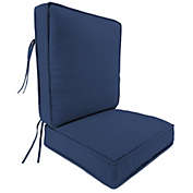 Jordan Manufacturing Boxed Edge With Piping Chair Cushion Blue
