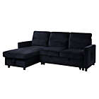 Alternate image 0 for Contemporary Home Living 81.5" Black Solid Reversible Sleeper Sectional Sofa with Storage Chaise