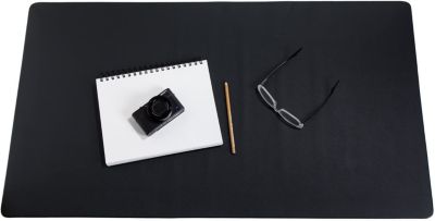 ZBRANDS // Leather Smooth Desk Mat Pad Blotter Protector, Midnight Black, Extended Non-Slip Rectangular, Laptop (36" x 20")