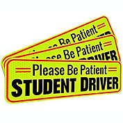 Signs Authority 3 Pcs Student Driver Car Magnet Reflective  10&quot; New Driver Magnet for Car - Student Driver Magnet for Car - Student Driver Sticker   Magnetic Student Driver Signs for Car (Set of 3)