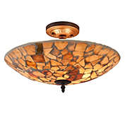 CHLOE Lighting  KAI Mosaic 2 Light Semi-flush Ceiling Fixture 16" Shade