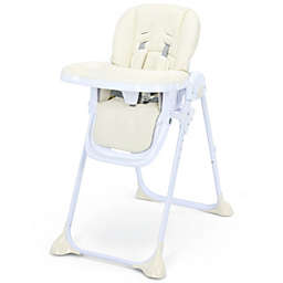 Slickblue Baby Convertible High Chair with Wheels-Beige