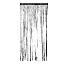 PiccoCasa Polyester Home Linen Sheer Curtains, Dew Drop Glitter String Curtain Panel Wall Door Partition Room Divider, Black 78\