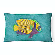 Caroline&#39;s Treasures Tropical Fish Canvas Fabric Decorative Pillow 12 x 16