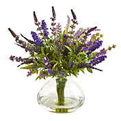 Nearly Natural Lavender Bouquet Artificial Arrangement in Vase