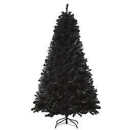 HOMCOM 6ft Artificial Christmas Tree Unlit Douglas Fir with Realistic Branches and 928 Tips, Black Halloween Style