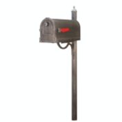 Special Lite Products Savannah Curbside Mailbox with Richland Mailbox Post - Swedish Silver