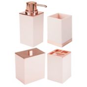 mDesign 4 Piece Plastic Bathroom Vanity Countertop Accessory Set
