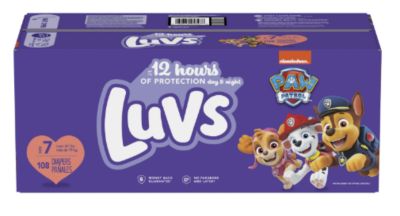Luvs Paw Patrol Diapers - 100% Paraben and Latex-Free - Up to 12 Hours of Protection - Size 7