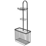 mDesign Metal Free Standing Toilet Paper Stand/Dispenser, Holds Tablet