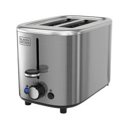 Black + Decker 2-Slice Toaster with Wide Slits, Stainless Steel