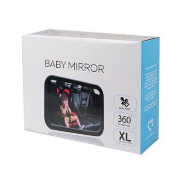 Necano Baby Car Mirror, Car Mirror Baby Rear Facing Seat, Mirror For Baby Car Seat Rear Facing, Baby Mirror For Car, Very Wide Crystal Clear View, Shatterproof Glass, Fully Assembled