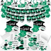 Big Dot of Happiness 2023 Green Graduation Party Supplies - 387 Piece Decoration Kit - Fundle Bundle