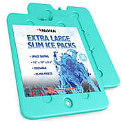 Kona Large Ice Packs for Coolers - Slim Space Saving Design - 25 Minute Freeze Time (2 Pack)