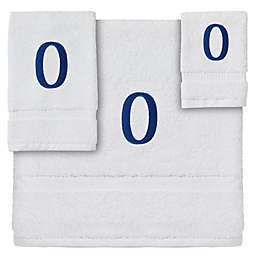 Juvale 3-Piece Letter O Monogrammed Bath Towels Set, Embroidered Initial O Wedding Gift (White, Blue)