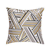 PiccoCasa Throw Pillow Cover Gold Geometric Pattern Modern Square Pillow Cases Shams Bronzing Flannelette Cushion Cover for Bedroom Sofa Car, Strip, 18"x18" Inches