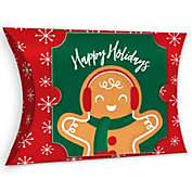 Big Dot of Happiness Gingerbread Christmas - Favor Gift Boxes - Gingerbread Man Holiday Party Large Pillow Boxes - Set of 12