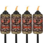 Alternate image 0 for Sunnydaze Outdoor 3-in-1 Adjustable Height Tiki Face Patio and Lawn Torch Light Set - 4pk