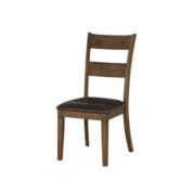 HomeRoots Kitchen 19 X 21 X 39 Faux Leather Upholstered and Dark Oak Wood Side Chair
