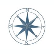 Zeckos Aegean Blue Indoor Outdoor Metal Nautical Compass Rose Wall Décor Hanging Sculpture 39.25 Inch Diameter