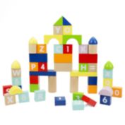 Leo & Friends Count and Spell Block Set, 50-Piece Wooden Number and Letter Stacking Toy Kit for Ages 12-Months+   Building Blocks for Toddlers, Learn Counting, Spelling, Sorting, Organization, Fine Motor Skills   For Boys and Girls
